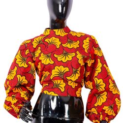 Top à manches bouffantes